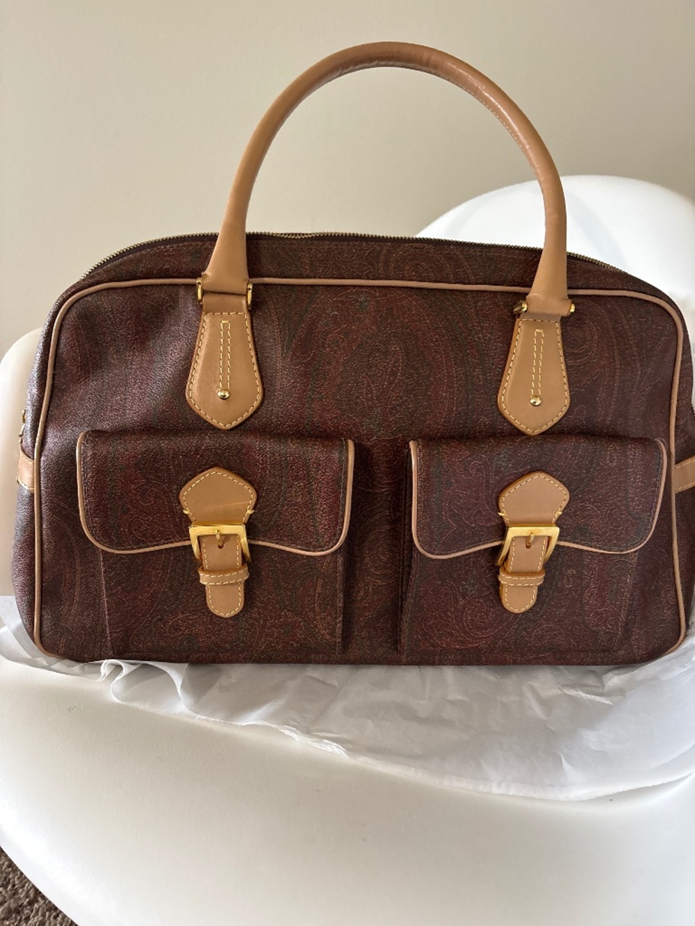 Etro Milano bowling style bag made in Italy
